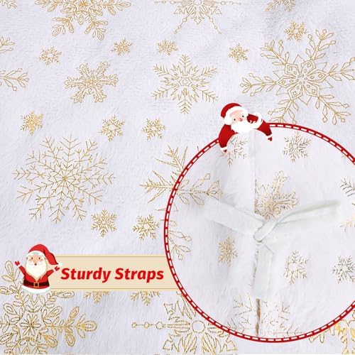 Christmas Tree Skirt, 36 inches White Christmas Tree Skirts - Image 4