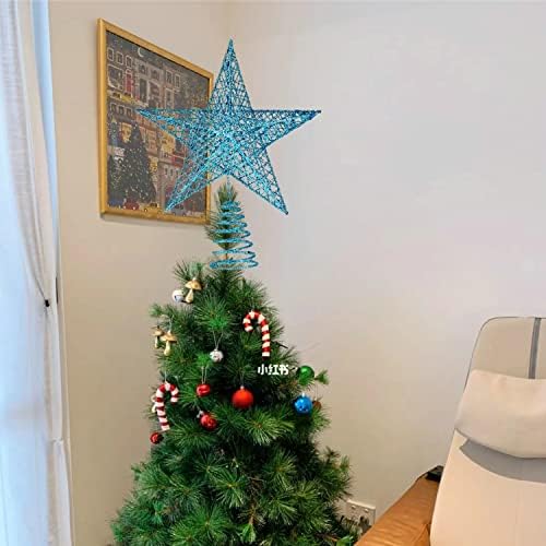 BinaryABC Iron Christmas Tree Star Topper,20cm Glittering Tree Topper - Image 2