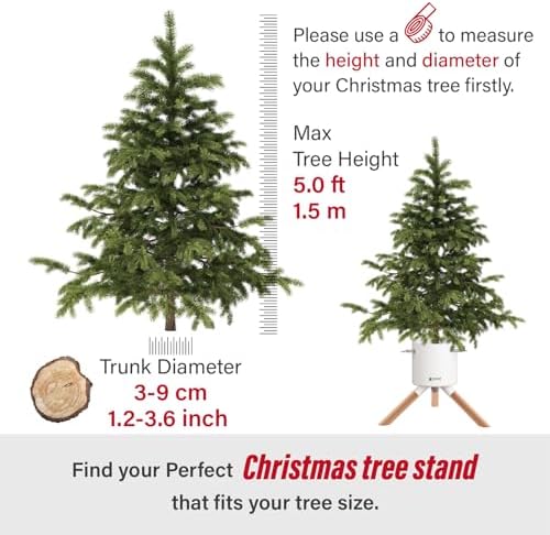Tree Nest Christmas Tree Stand Base for 3ft 4ft 5ft Modern Tabletop Christmas for Real Small Tree Mini Christmas Tree Holder for Xmas Tree Decoration White - Image 5