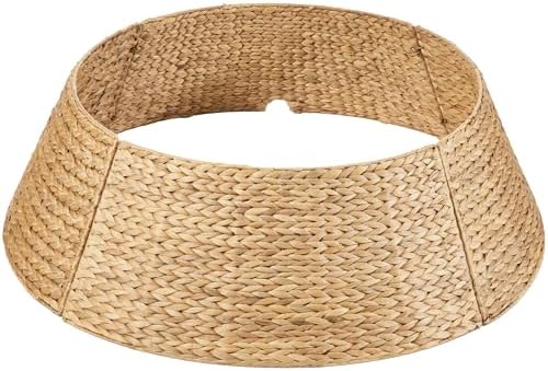 Best Choice Products 42in Christmas Tree Collar, Woven Hyacinth 4-Piece Holiday Rattan Tree Skirt Accessory for Home w/Cord Cut-Out - Natural by Unknown