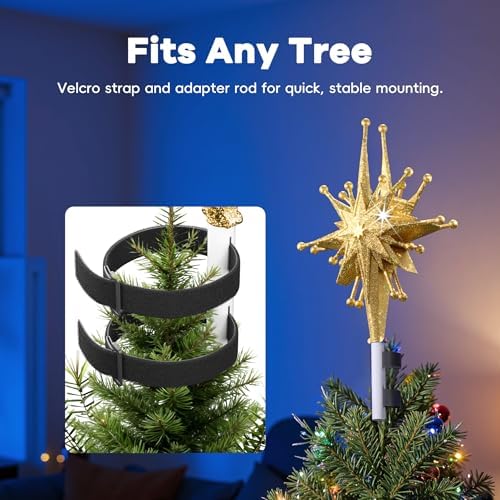 DG-Direct Christmas Tree Topper with Wide Coverage Light, Starlight Gold - Image 6