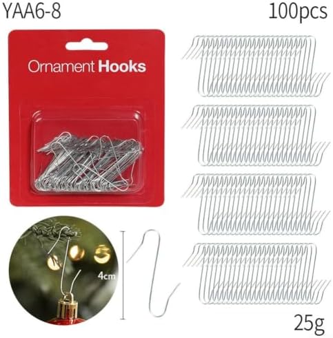 100Pcs Christmas Tree Hooks S-Shaped Metal Ornament Hangers - Image 6