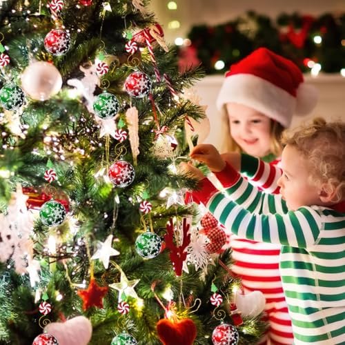 12 Pcs Christmas Ornament Hooks for Hanging Decorations, Candy Xmas Tree Bead Wire Hangers Tree Decorating Hangers Decor for Christmas Party Decoration (Red) - Image 4