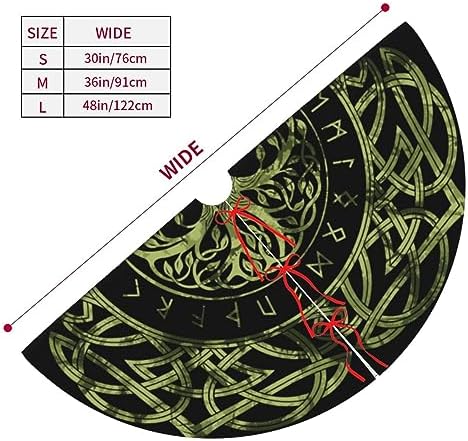 Life of Tree Viking Celts Pagan Wicca 36 Inch Christmas Tree Skirt Carpet Mat Funny Party Decor Supplies for Xmas Halloween Decorations Occasion Ornament - Image 4