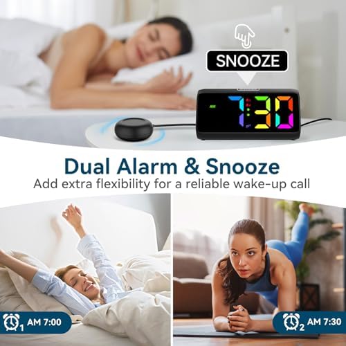 Netzu Loud Alarm Clock for Heavy Sleepers Black - Image 5