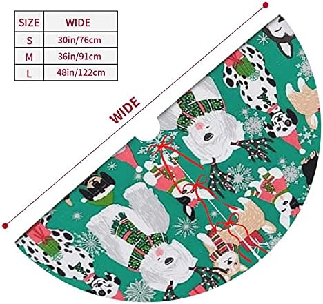 Tree Skirt 36 Inch Whimsical Christmas Dogs Holiday Decorations for Festive Party Indoor Outdoor Xmas Ornaments - Image 3