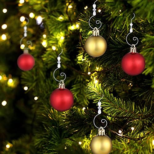 Ripeng 36 Pieces Hook Ornament Acrylic Wire Hook Decoration for Tree Hanger, Home Decor, 4 Styles (Silver,Transparent Bead) - Image 4