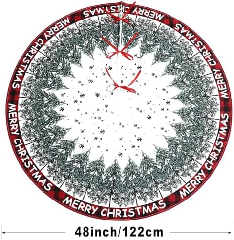 Multiwins Christmas Tree Skirt 48 Inch, Merry Christmas Snowflake Design, Thick Flannel Fabric, Winter Holiday Tree Mat Decoration - Image 5