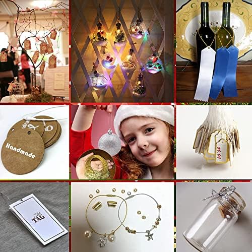 400pcs Gold Silver Red Green Ornament Hanger String,Christmas Ornaments Hook Precut Ropes with Snap Fasteners,Polyester Ornament Wire for Xmas Tree Holiday Party Hanging Decoration - Image 4