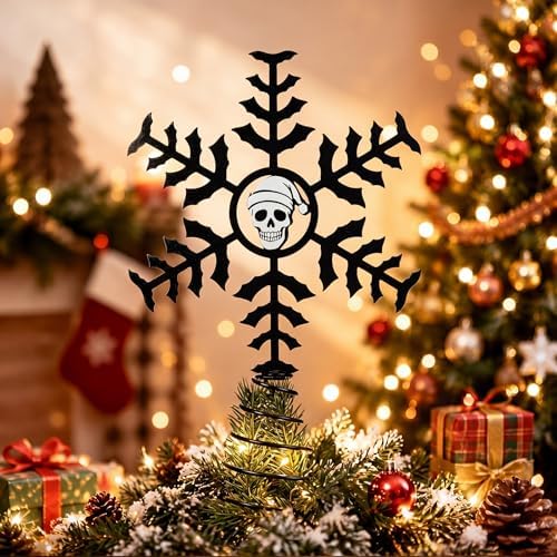 Soulchen Christmas Snowflake Tree Topper Metal Gothic Halloween Decor by Soulchen