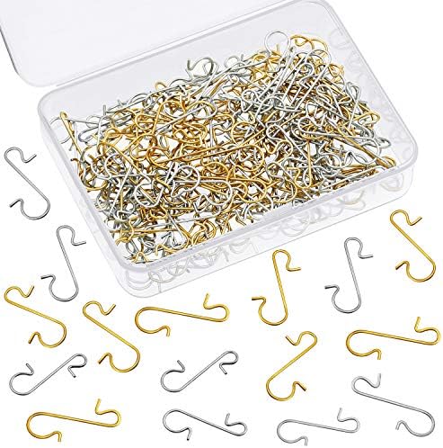Tatuo Xmas Ornament Hooks Metal Wire Hooks Ornament Hangers with Storage Box for Christmas Tree Decoration (201, Gold and Silver) by Tatuo