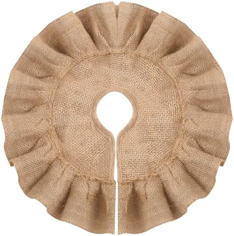 Tatuo 13.8 Inch Mini Tabletop Christmas Tree Skirt Decor, Burlap Tree Skirt - Image 2