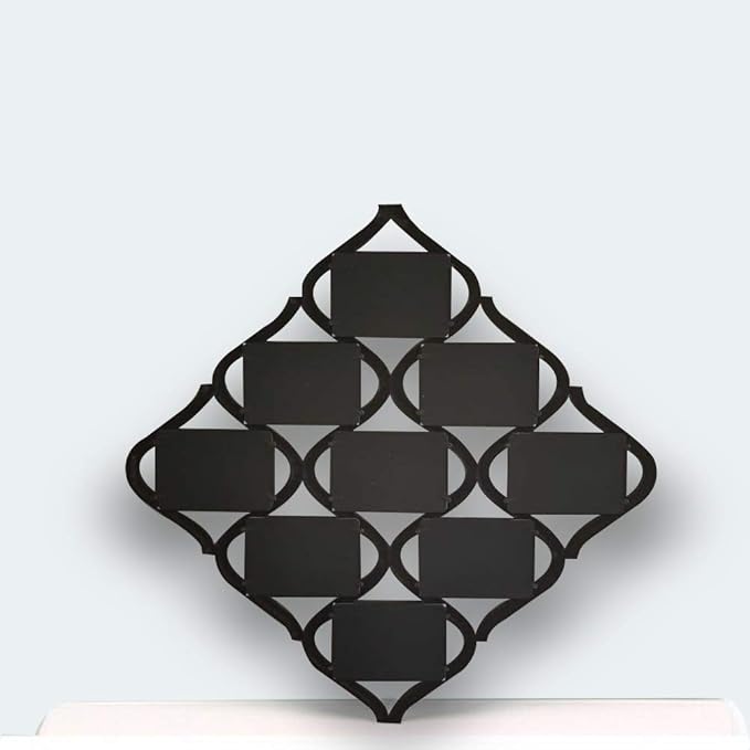 MKUN 4x6 Wall Photo Frame Collage - Diamond shaped Wall Hanging Picture Frame Collage, 9- Opening (Black)