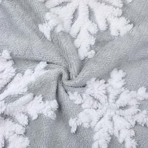 48 Inch Christmas Tree Skirts Snowflakes Tree Skirt Large Grey White Tree Skirts Luxury Tree Skirt Soft Velvet Fabric for Christmas Tree Party Ornaments - Image 6