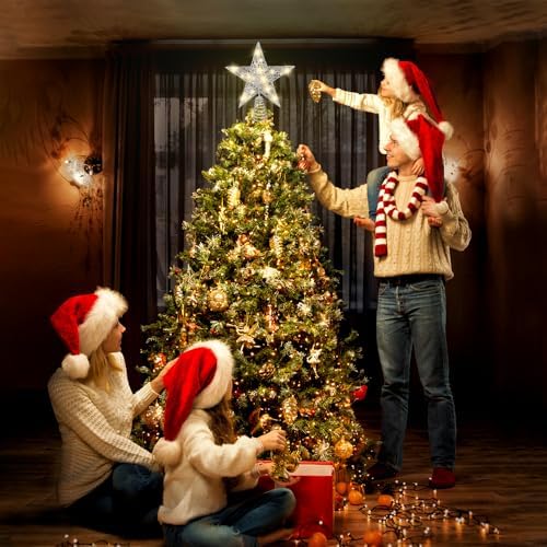 DULEFUN 11.8?€??€? Silvery Christmas Tree Topper Star Treetop with 20 LED - Image 5