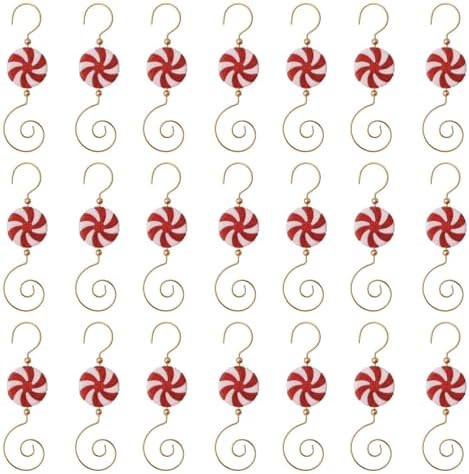 INCREWAY Christmas Ornament 30PCS S-Shaped Hangers, Christmas Decoration Hanger, Metal Hooks Lollipop Decor Hooks, Red by ForHome