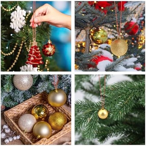 Christmas Hooks for Ornaments, 200 PCS Red Christmas Ornament String Ribbon Hangers with Snap Hanging Ropes Hooks Cords Locking Xmas Holiday Tree Decorations Toddler Proof Adjustable Pendant - Image 6