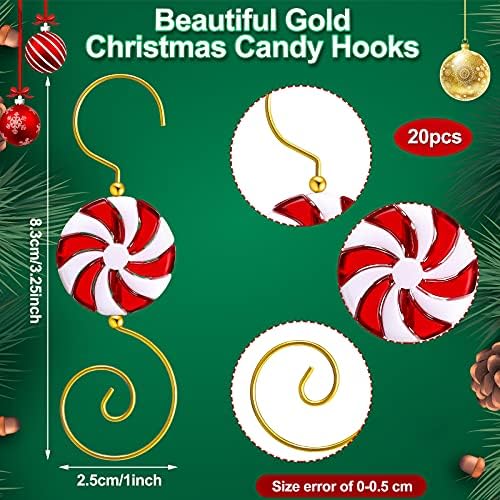 Hotop 20 Pieces Christmas Ornament Hooks Candy Ornament Hooks Candy Bead Wire Hangers Tree Decorating Hangers Decor for Christmas Tree Decoration - Image 2