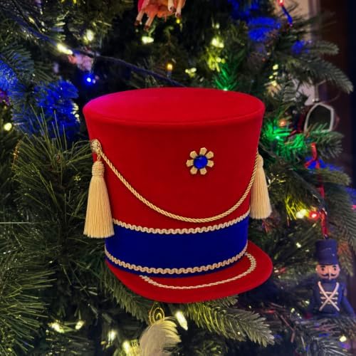 Gejoy Christmas Nutcracker Hat Tree Topper Xmas Tree Ornament Decoration by Unknown