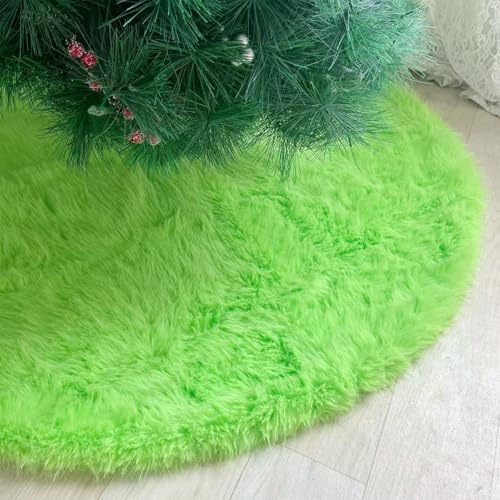 60 Inch Christmas Tree Skirt - Fluffy Faux Fur Black Tree Skirt, Black Plush Xmas Holiday Decor for Parties, Small Round Tree Skirt by Amidaky