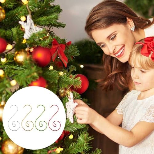 Ornament Hooks, Gold Christmas Ornament Hangers, 100 Pcs Christmas Ornament Hooks, Metal Hooks for Ornaments, Metal Wire Ornaments Hooks Anchors for Xmas Tree Xmas Balls Party Decorations - Image 7