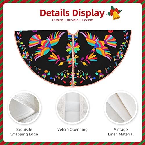 DKJlitter Christmas Tree Skirt 48 Inch, Folk Mexican Otomi Style Pattern - Image 6