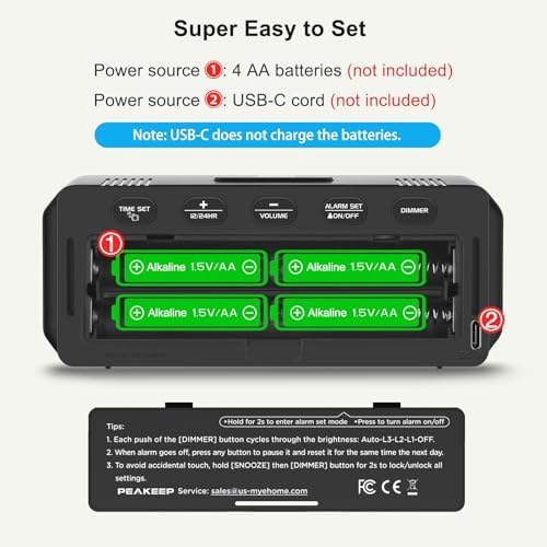 Peakeep Small Digital Alarm Clock Battery Operated for Bedrooms Travel - Image 7