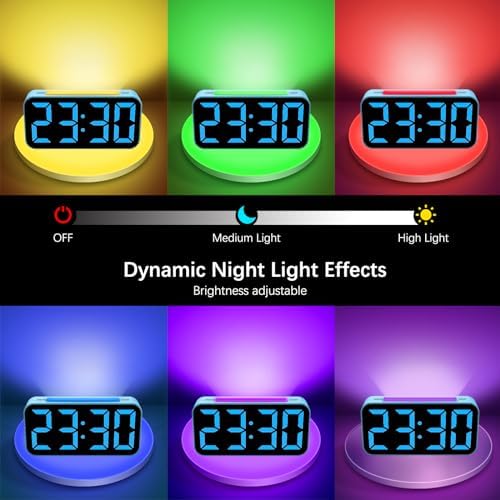 Topski Loud Alarm Clocks for Bedrooms Heavy Sleepers, Digital Clock with Night Light, Large Display, Dual Alarm, Snooze, Dimmable Bedside Alarm Clock for Kids Teens Boys Girls - Image 2