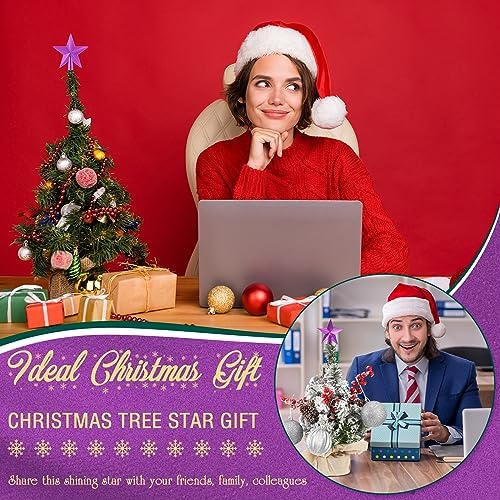 Hanaive Christmas Tree Topper Mini Star Small, Purple, 2.36 Inch, Plated - Image 4