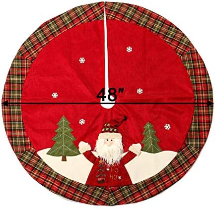 Sunnyglade 48 Inch Christmas Tree Skirt Double-Layer Design Santa Pattern - Image 6