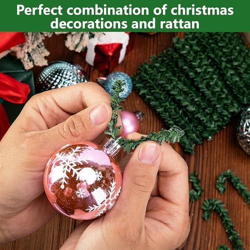 codree 150 Pcs Christmas Artificial Pine Wire Hangers, 4 Inch Flexible Pine Needles Decorative Twist Ties, Faux Pines Stems Christmas Ornament Garland Hooks for Xmas Tree Wreath Holiday Party Decor - Image 4