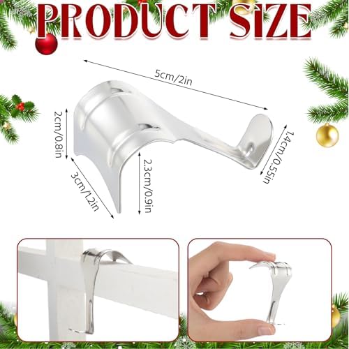 Gisafai 24 Pcs Christmas Garland Hangers for Door Frame Metal S Hooks Christmas Hanging Holders Molding Clips for Xmas Window Mantel Shelf Door Frame Wreath Light Strings Decoration(Silver) - Image 2