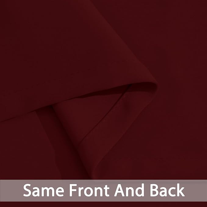 Yakamok Thermal Insulated Blackout Curtains for Bedroom,Grommet Top Room Darkening Window Drapes for Living Room, 42W x 84L,Wine Red,2 Panels