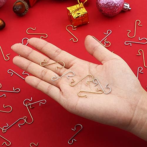 Tatuo Xmas Ornament Hooks Metal Wire Hooks Ornament Hangers with Storage Box for Christmas Tree Decoration (201, Gold and Silver) - Image 4