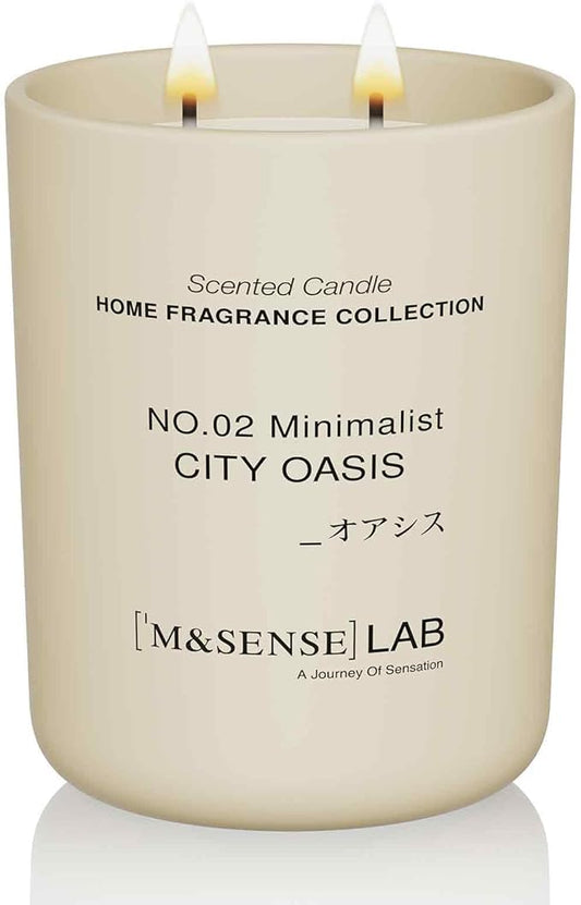 M&SENSE Natural Soy Large Candle| City Oasis | 16.6 oz, 95H Burn | Mini Spring Scented Candles for Relaxation, Valentines Day Gift, Home Décor | for Bedroom, Office, Party