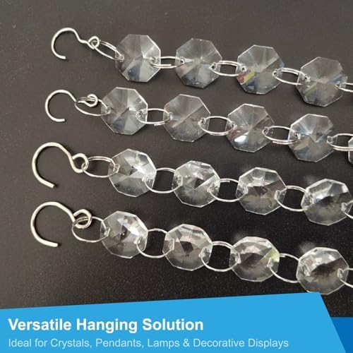 200Pcs Stainless Steel S Hooks for Chandelier Crystals Mini Silver Split Rings and Crystal Connectors Tiny Hanging Hooks for Ornaments and Decorative Hangers - Image 5