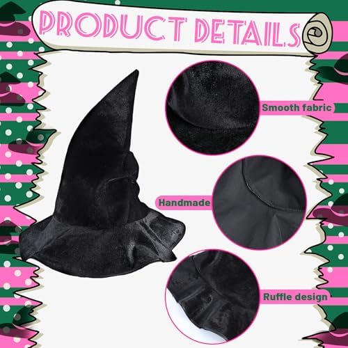 Gejoy Halloween Witch Hat Tree Topper Black Magical Wizard Hat Decor for Halloween Christmas Tree Cosplay Party Supplies for Xmas Ornaments Costume Accessory - Image 2