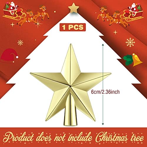 Hanaive Christmas Tree Topper Mini Star Small,Gold,2.36 Inch,Plated - Image 2