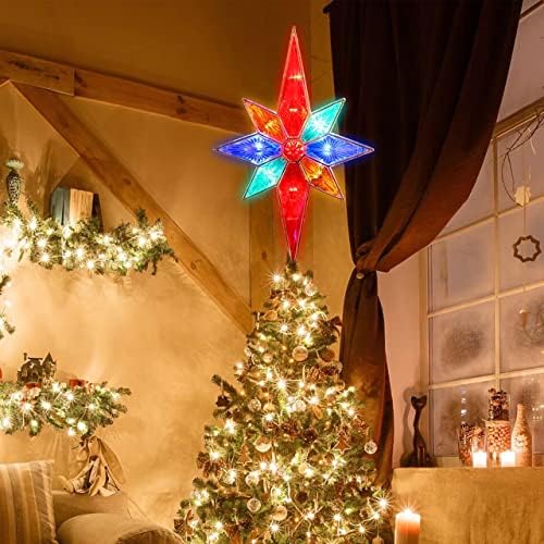 12" 11LED Lighted Christmas Tree Topper, Multicolor Bethlehem Star Treetop with Fairy Lights, 12" 11LED Tree Top,Bethlehem Star Multi - Image 2
