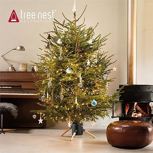 Tree Nest Christmas Tree Stand Base Xmas Modern Tree Metal Holder Stand for 10ft Real Tree Xmas Tree Decoration（Family,Black） - Image 3