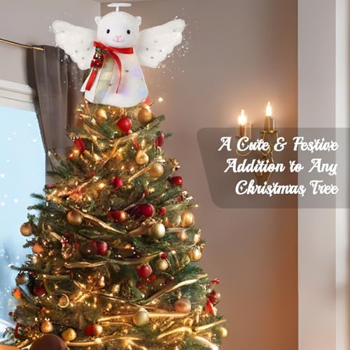 Beeveer Llama Christmas Tree Topper LED Lighted Angel Wings Decoration - Image 5