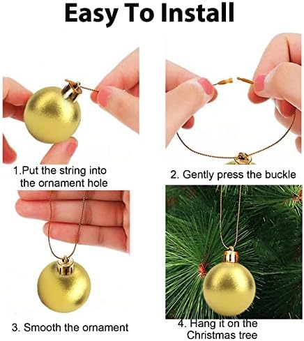 Birsppy Jeymei 200Pcs Christmas Ornament Hooks Silver String Hanger with Snap Locking Metallic String for Christmas Valentine's Day Party Hanging Ropes - Image 3