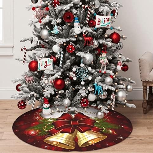 Christmas Tree Skirt Merry Christmas Bell Snowflake 48 Inch for Xmas New Year Nightmare Before Christmas Decorations Lobby Home - Image 4