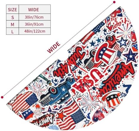Patriotic Tree Skirt 36" 4th of July Tree Topper Christmas Tree Skirts - Image 6