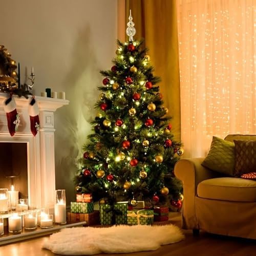 BESPORTBLE Golden Christmas Tree Topper, Plastic Xmas Finial Tree Topper Treetop Ornament, 9.05 Inch, Xmas Decoration for Holiday Parties and Festive Home Decor - Image 3