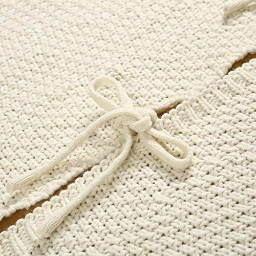Sattiyrch Christmas Tree Skirt 48 in, Luxury Cable Knit Knitted Thick Rustic Xmas Holiday Decoration,Cream - Image 5