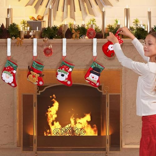 Garland and Stocking Mantel Holders with 2 Hooks, Mantel Hanger for Garland, 2 in 1 Mantel Garland and Stocking Hangers Heavy Duty, Fireplace Garland Hanger for Christmas & Xmas Decoration - Image 6