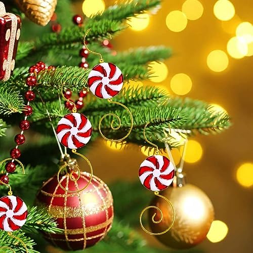 Furimuk 20 Pcs Christmas Ornament Hooks for Hanging Decorations, Candy Bead Wire Hangers for Tree Decoration - Image 3