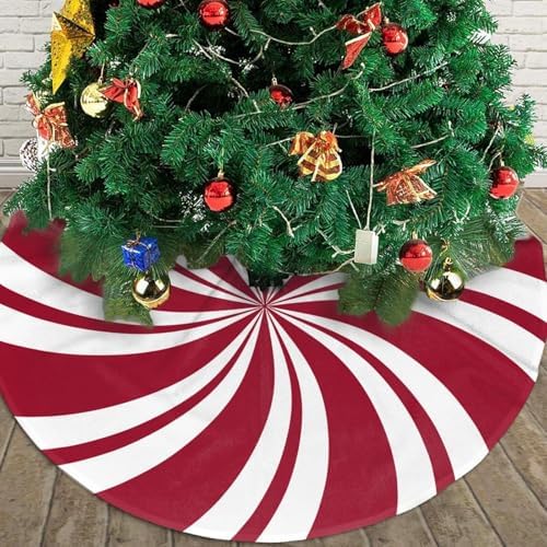 Mint Sugar Double Swirl Candy Christmas Tree Skirt 30" for Xmas Halloween New Year Holiday Party Home Tree Mat Decor Ornaments Decoration - Image 4