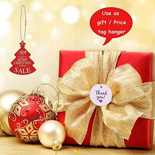 400pcs Gold Silver Red Green Ornament Hanger String,Christmas Ornaments Hook Precut Ropes with Snap Fasteners,Polyester Ornament Wire for Xmas Tree Holiday Party Hanging Decoration - Image 3